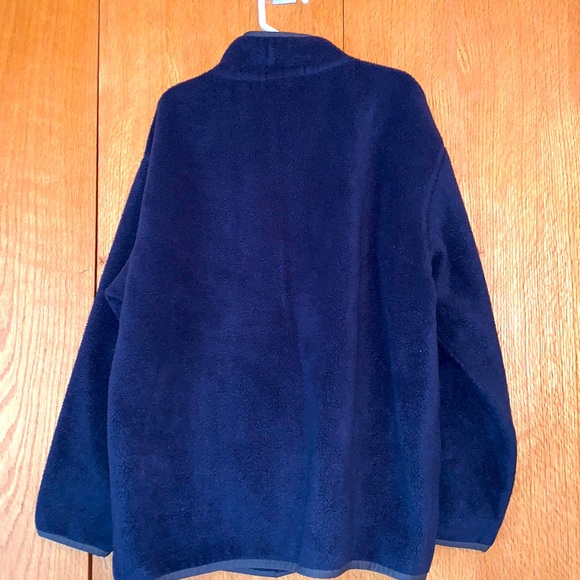 Gap kids size 8 boy’s pullover 1/4 zip fleece shirt top navy blue 2 pockets EUC - Picture 2 of 5
